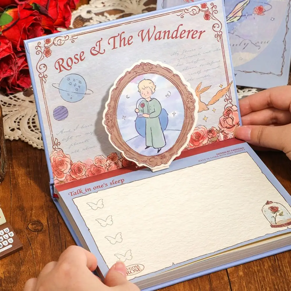 Gift Scrapbook Rose Series Notebook Hand Ledger Vintage Diary Book Exquisite Hardcover Notepad Student