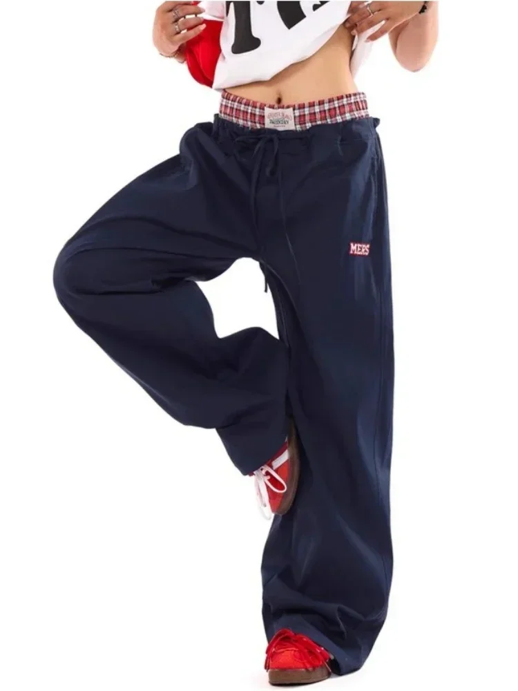 良質 Y2K カーゴパンツ女性カジュアルヴィンテージストリート女性ワイドレッグパンツアメリカンパッチワークだぶだぶジョガーパンツ