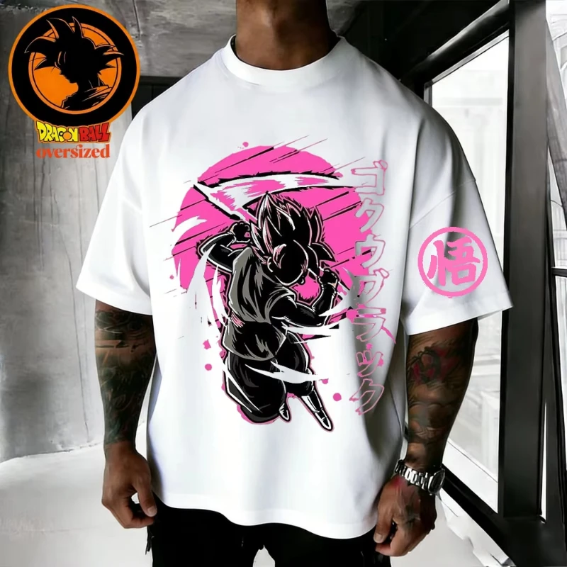 

Летняя футболка унисекс 2026 года в стиле ретро Dragon Ball: высококачественная хлопковая мужская футболка оверсайз с принтом Dark Goku, повседневная детская рубашка