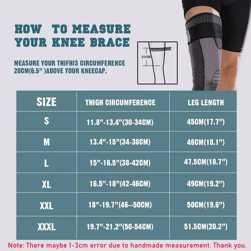 2PCS Full Leg Sleeves Compression Long Knee Sleeve Protector for Arthritis Varicose Veins Swelling Basketball Cycling Football