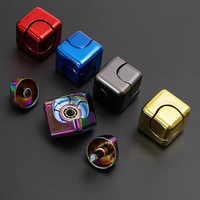 Square Decompression Spinning Top Dice Cube - Anti-Anxiety Fingertip Toys Hand Fidget Spinner Vent Flipo Flip For Children