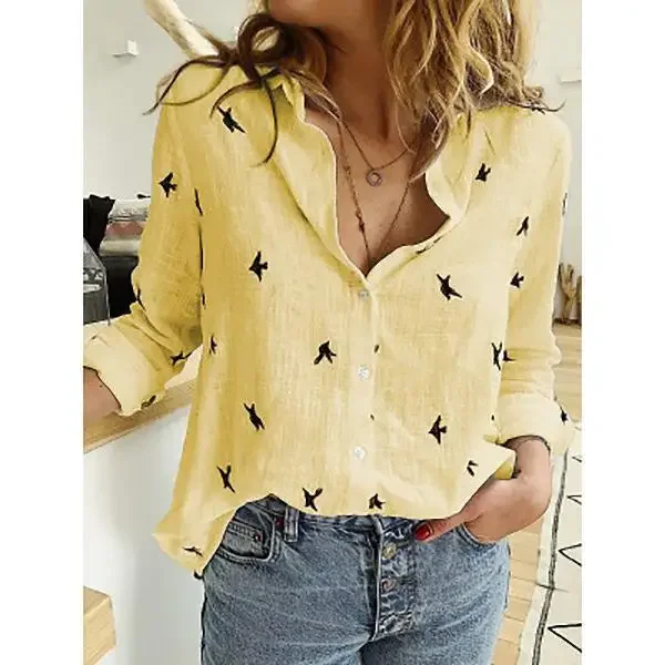 2024 Women Blouses 5XL Plus Size Vintage Cotton Linen Spring Autumn New White Long Sleeve Loose Casual Shirts Fashion Women Top