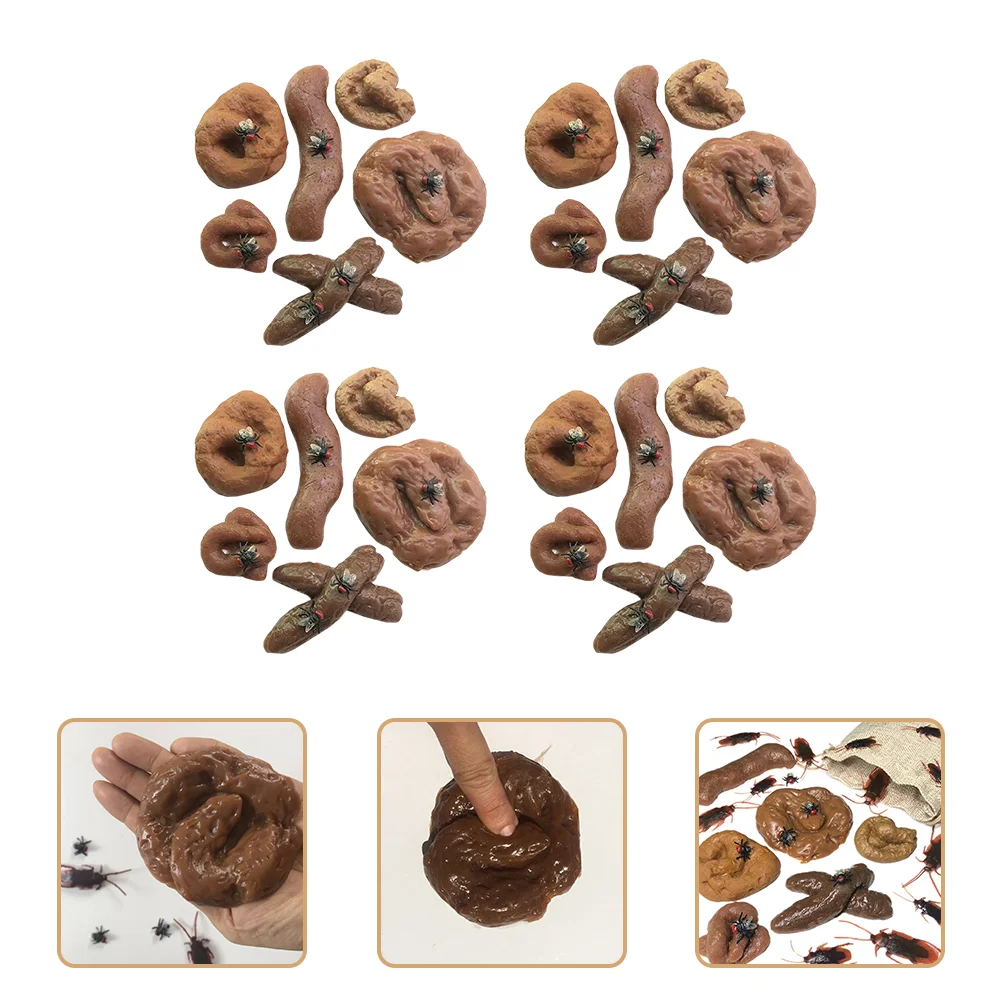 

24 Pcs Artificial Simulated Stool Lovers Poop Prank Plastic Fake Dog April Fool's Day