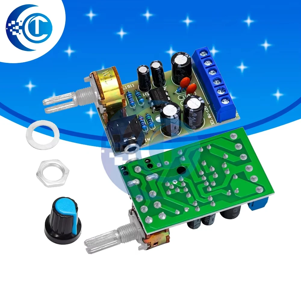 Compact 2.0 Stereo AUX Amplifier Board (1PCS) - TDA2822M Dual Channel, DC 1.8-12V Wide Voltage Support