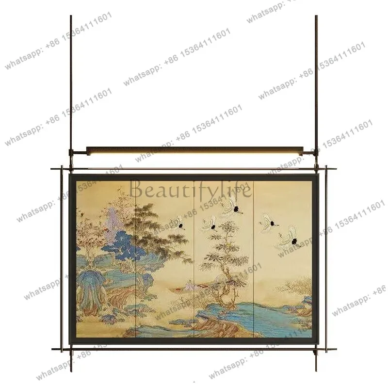 Factory Direct New Chinese decorative painting Wall decoration Hotel clubhouse Metal pole painting