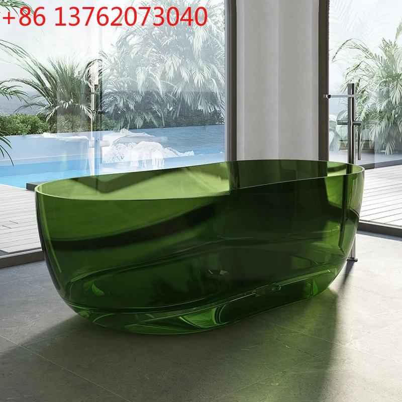 

Household independent color crystal resin glass double oval special-shaped bathtub