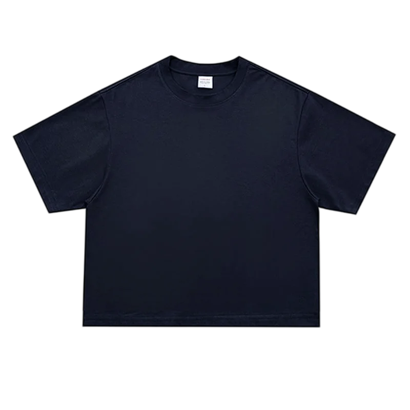 Basic Boxy Fit O-Neck Halbarm-T-Shirt für Herren, 240 g/m², 100 % Baumwolle, Oversize, Heavyweight, Sommer, lockere Sportkleidung