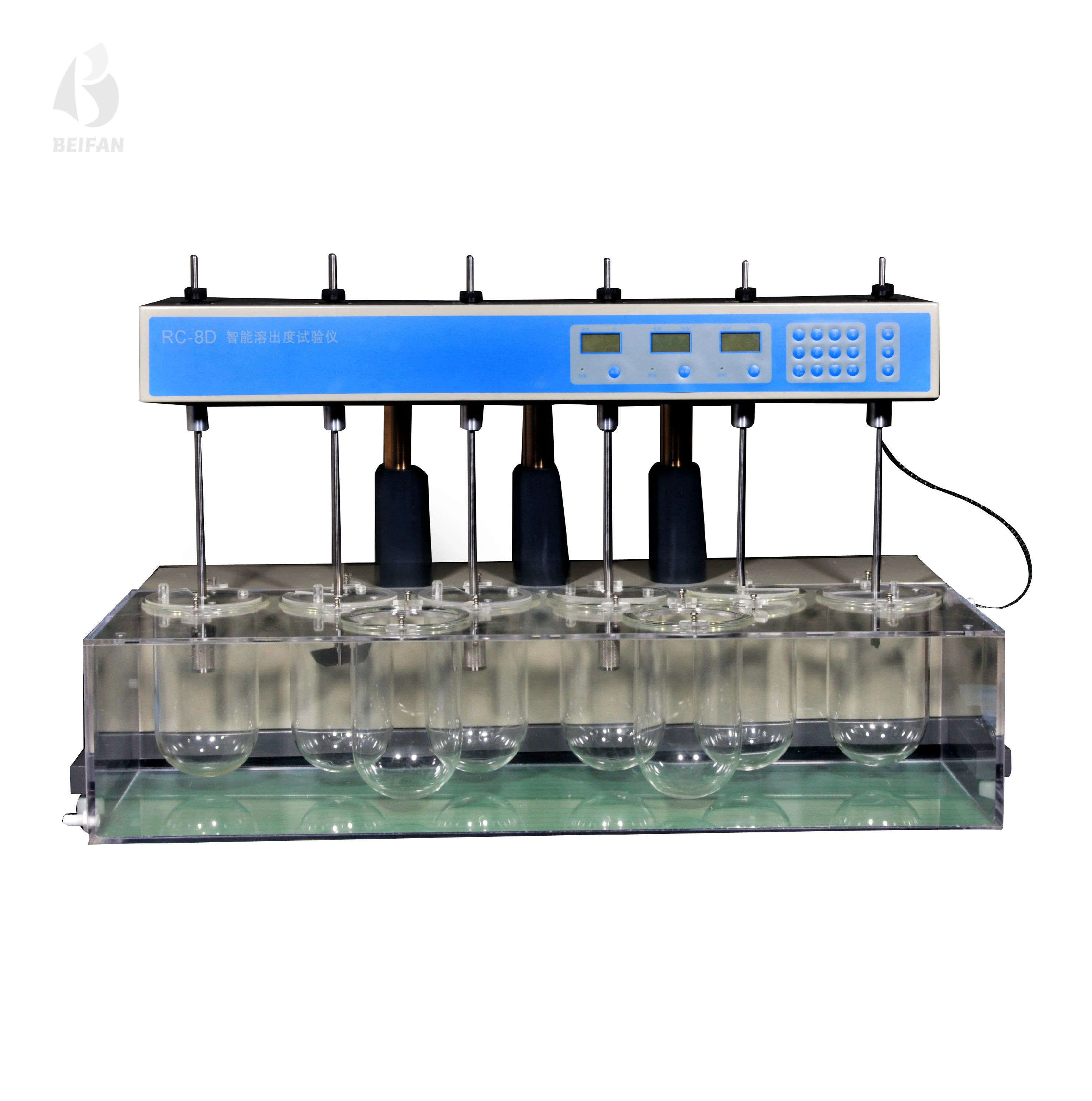 BEIFAN RC-6 Tablet Dissolution Tester Machine 6 Cups 20-200 RPM 0.05% Accuracy +45C Temperature Range 220V 1-Year Warranty Lab