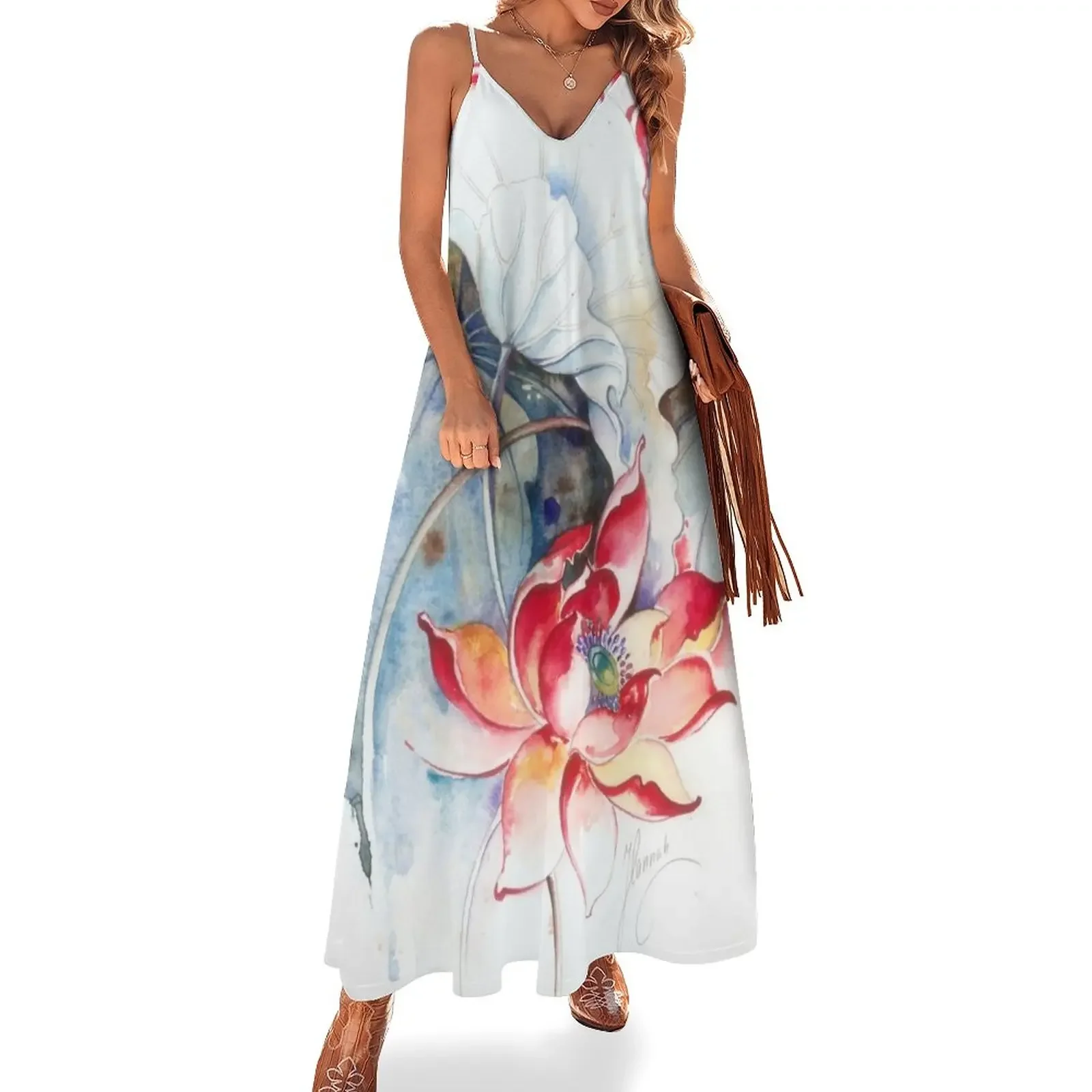 

Guarding the Secret Passage from the series In the Lotus Land Sleeveless Dress purple dress summer women's suit
