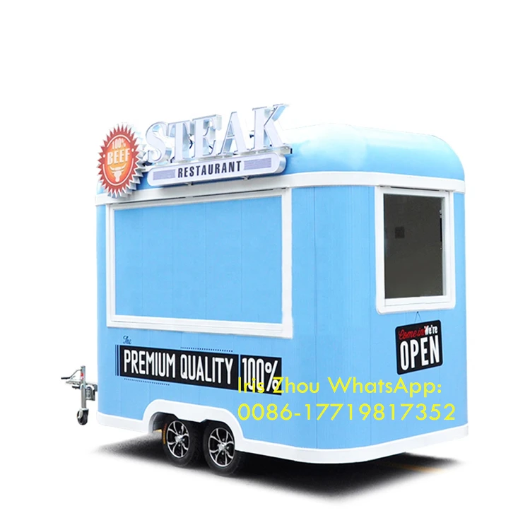 Carrello per alimenti mobile per rimorchio per fast food per camion di ristorazione per barbecue per gelato in vendita in Europa