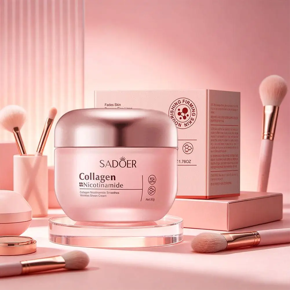 SADOER Collagen Niacinamide Jelly Cream Nourish Facial Eye Cream Increase Elasticity Barrier Repair Smooth Fine Lines Skin Care