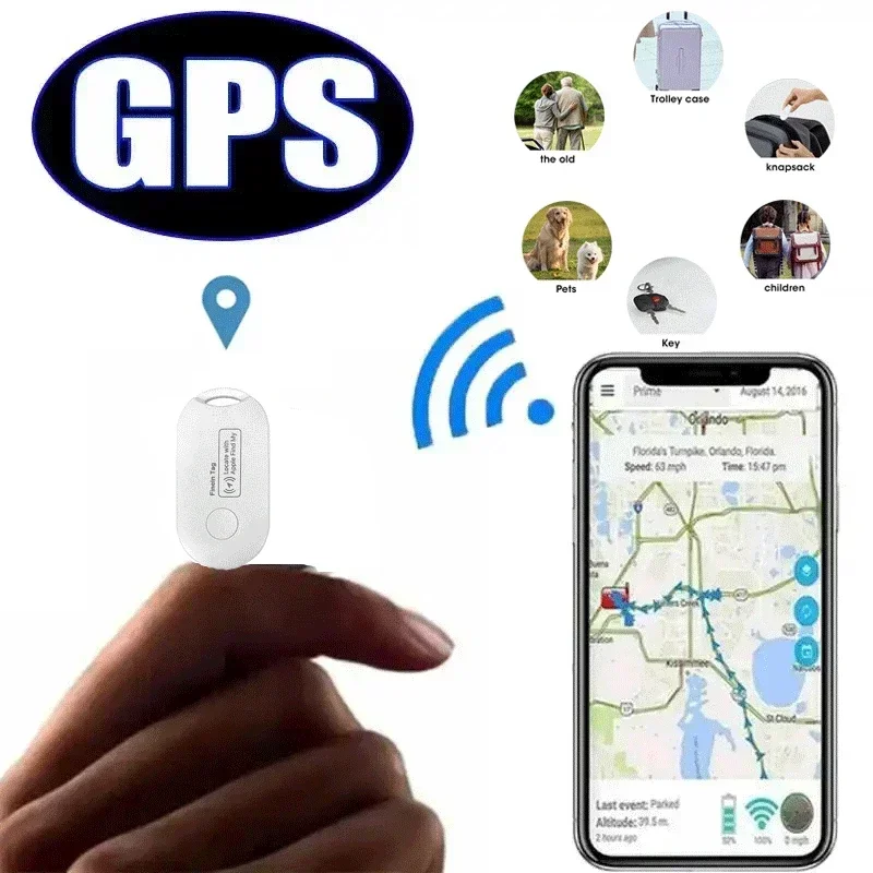 Long Distance Mini GPS Tracker Global Positioning Anti-lost Key Finder Locator Smart Dog Pets Wallet For Air-Tag iOS Find My App