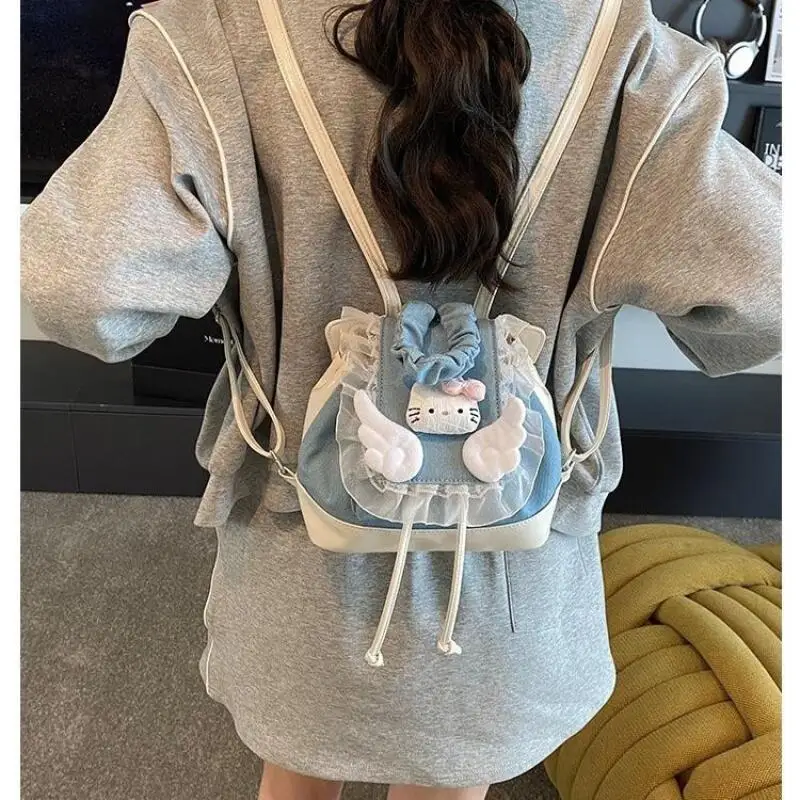 

Sanrio новая сумка через плечо с героями мультфильмов, сумка через плечо Kitty, большая вместительная модная милая стильная студенческая сумка для девочек, сумка через плечо