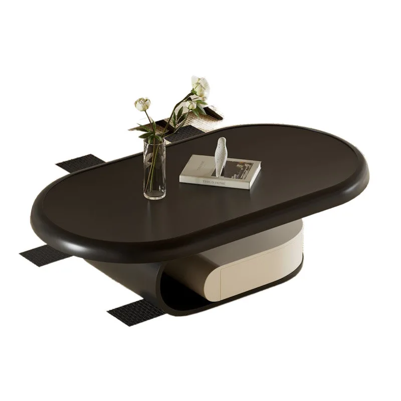 

Coffee table small apartment household simple modern light luxury medium ancient style designer oval Internet celebrity