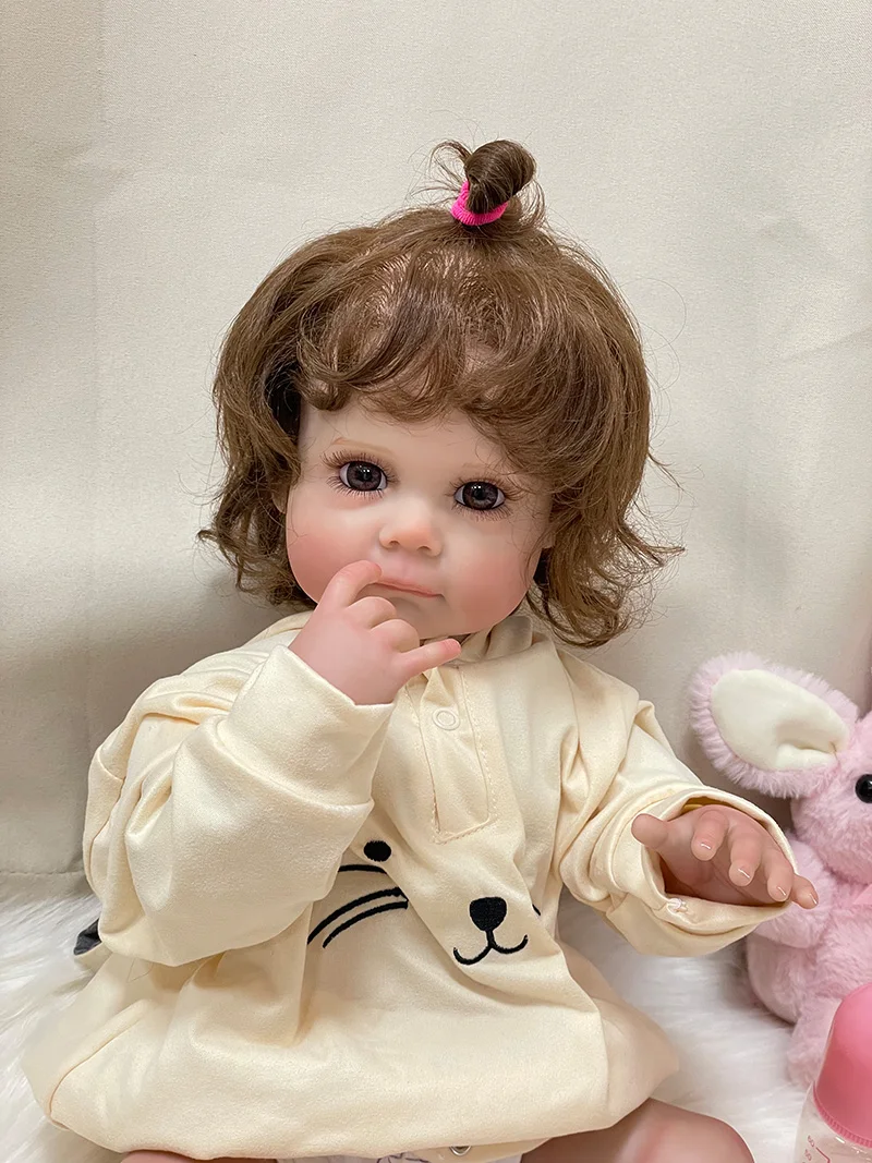 Cokela 22 pollici/55 cm Neonato Bambola Reborn Morbida Reborn Baby Doll Pelle 3D con Vene Visibili Bambola di Moda Fatta A Mano