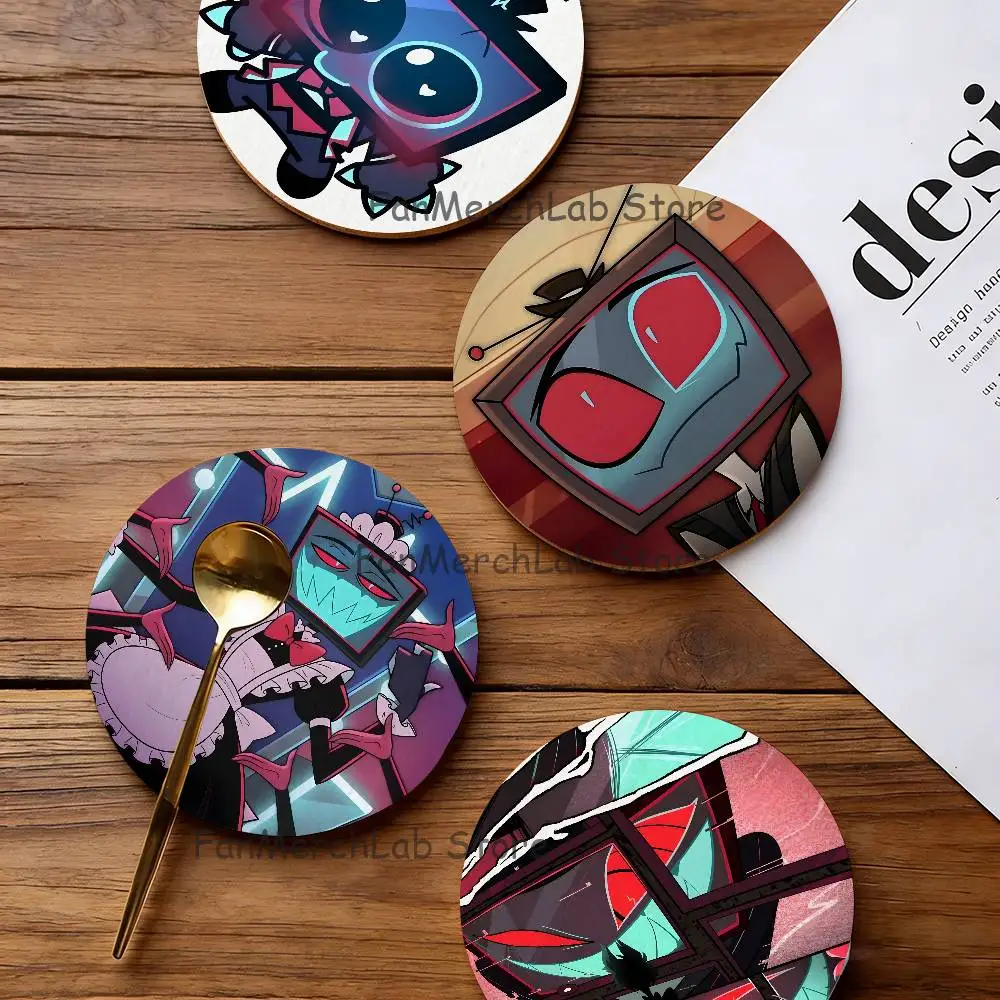 

Anime H-Helluva V-Vox Round Coaster Non-slip table mat Insulated Coasters Kitchen Dining Room Tabletop Decor