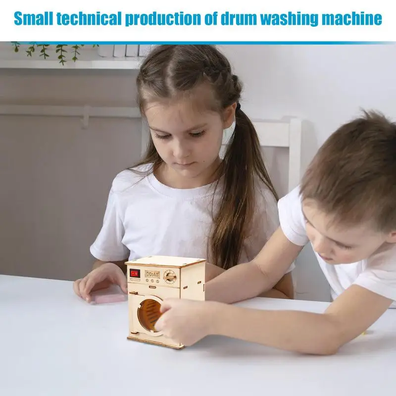 Kit STEM per bambini Kit scientifico STEM Lavatrice Set di costruzione in legno Esperimento artigianale Progetto Puzzle Rompicapo educativo