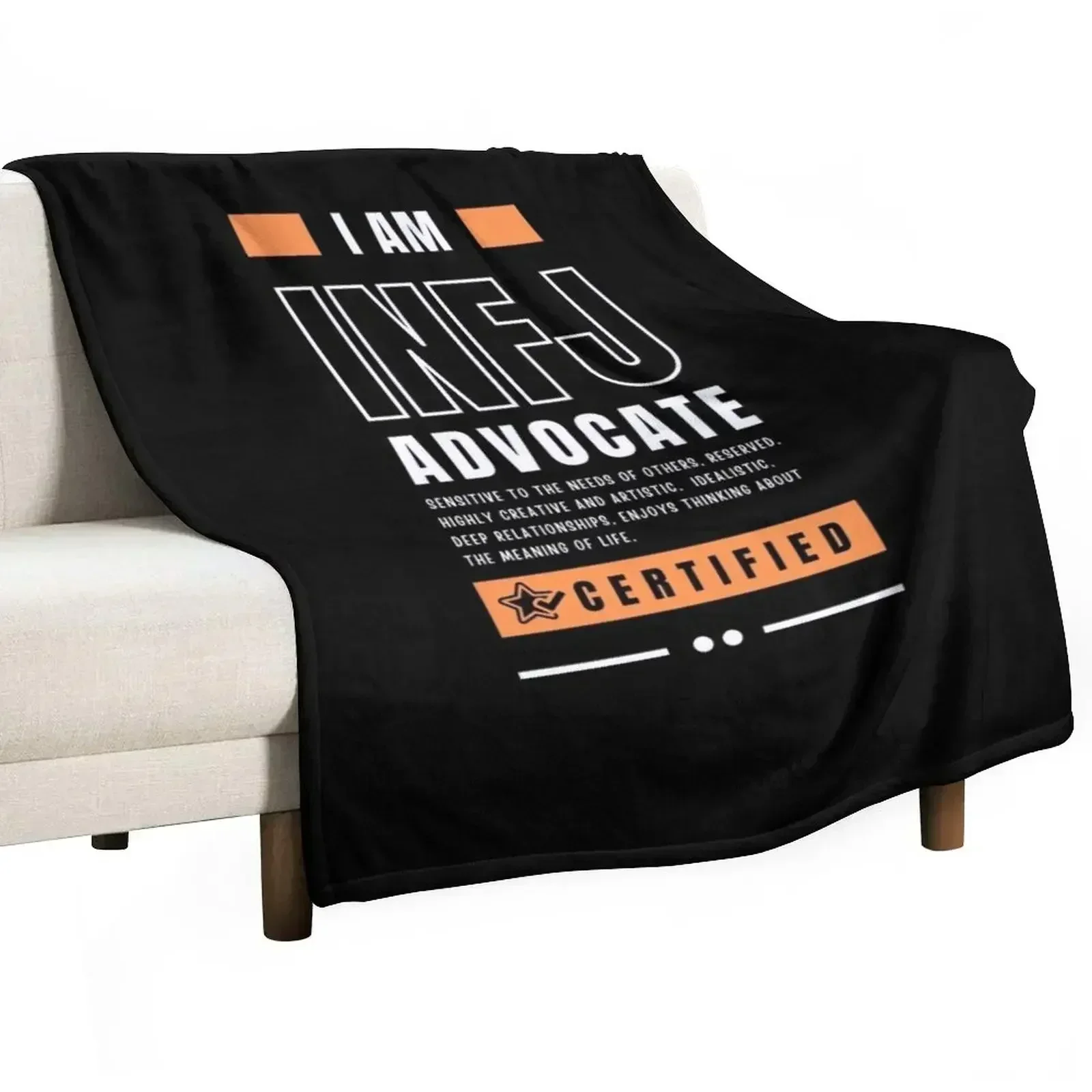 

INFJ - Advocate t-shirt essential for Introvert person Throw Blanket For Sofa Thin Fashion Sofas Blankets