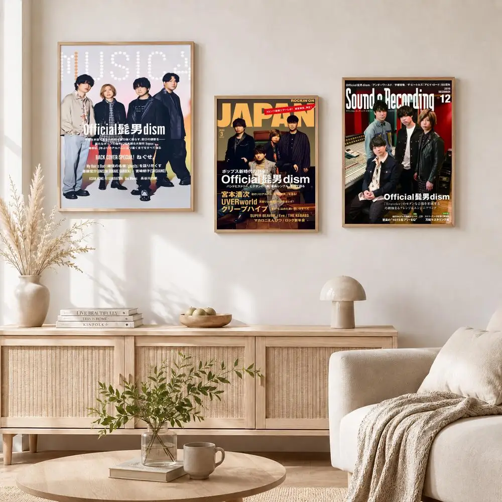 Band O-Official HIGE DANdism-m Poster Vintage Self Adhesive PP Wall Art Home Bar Bedroom Decor Gift