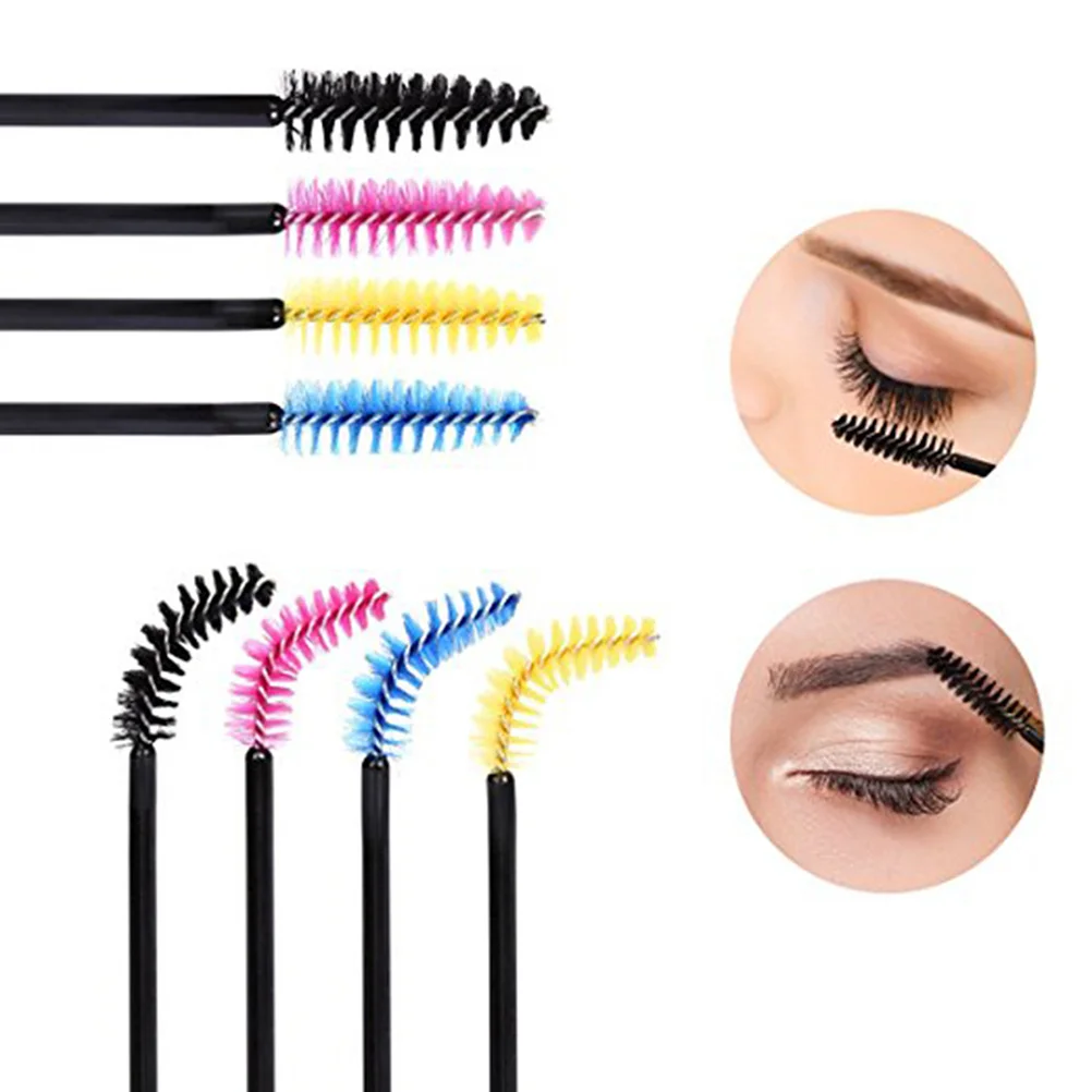 Brosses à cils jetables, manche en plastique, poils en Nylon doux et Dense pour Application de cils, Mascara de maquillage, 200 pièces