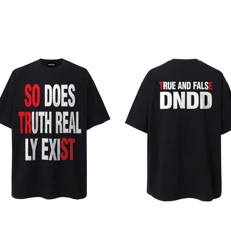 تي شيرت رجالي قطني فضفاض كبير الحجم - Y2K رقبة دائرية وأكمام قصيرة قابل للتنفس ملابس الشارع القوطية كاجوال للاستخدام الخارجي