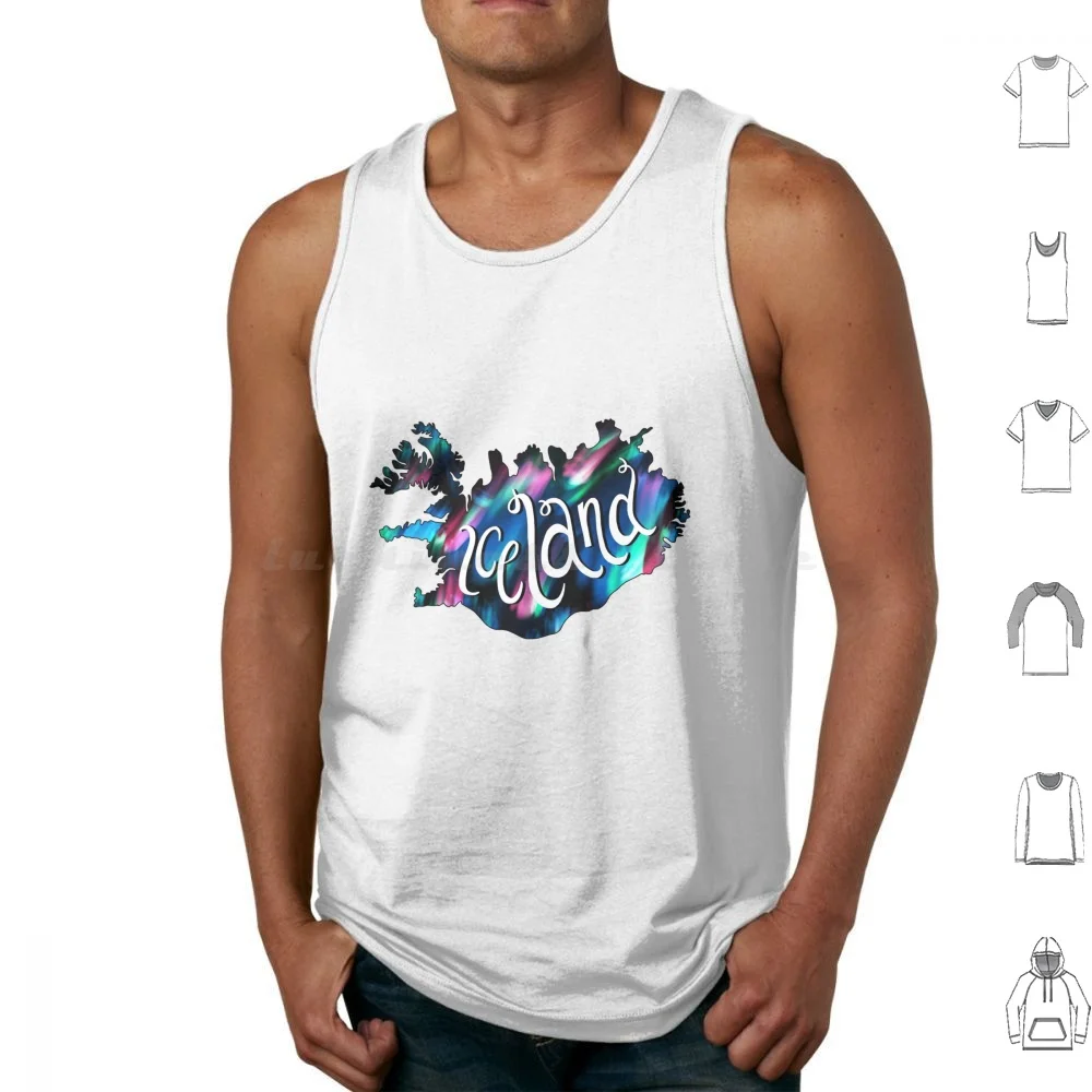 Iceland Northern Lights Tank Tops Vest Sleeveless Iceland Land Of Fire And Ice Northern Lights Northern Lights Icelandic