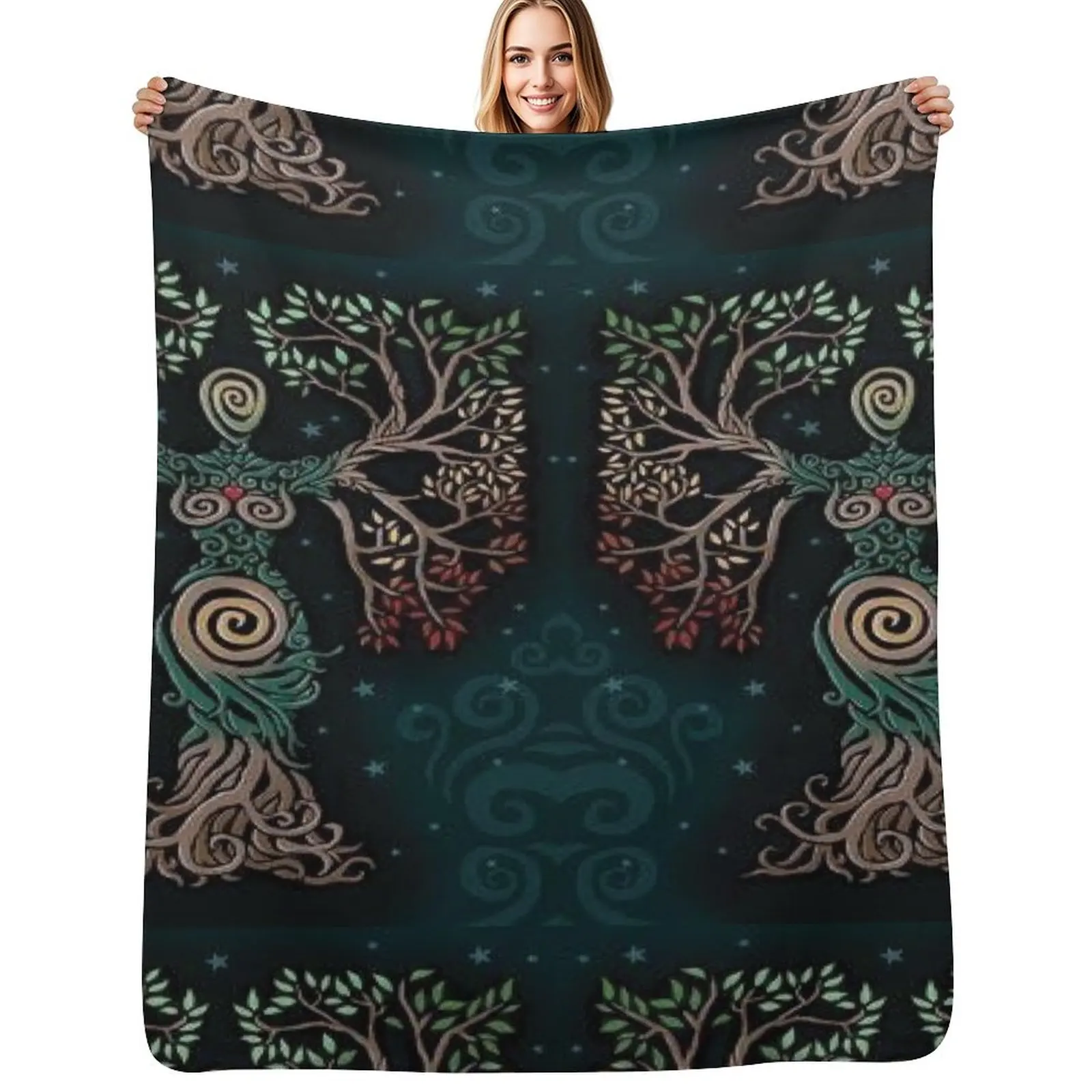 

Spiritual Pagan Tree Throw Blanket anime Shaggy Luxury Throw Thin Blankets