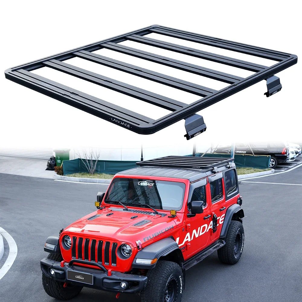 High Quality Aluminum Roof Rack Jl Compass 2020 Aluminum Luggage With 4 Light Roof Rack For Jeep