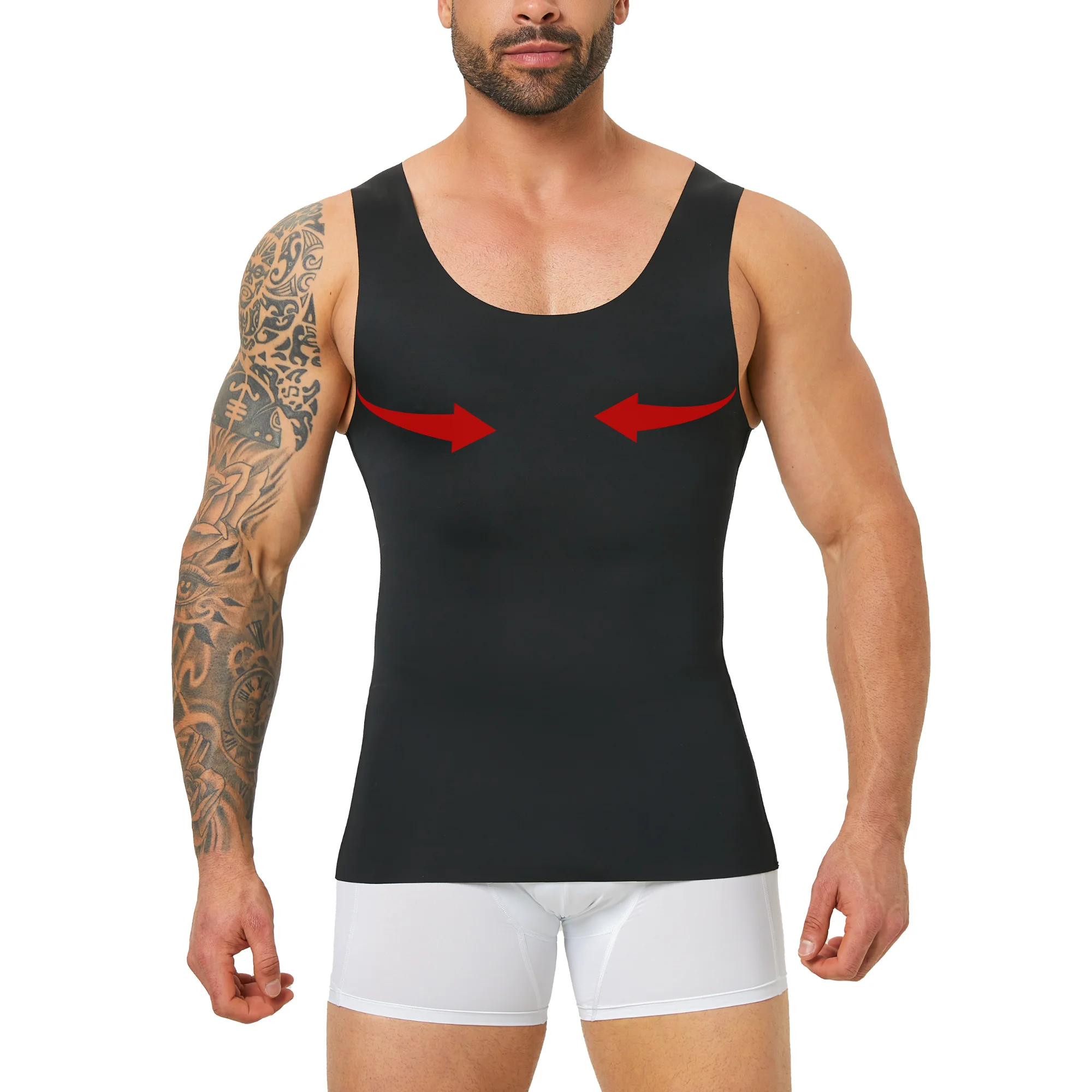 Seamless Men's Compression Tank Top Breathable Slim Fit Body Shaper Summer Gym Fitness Sports Undershirt