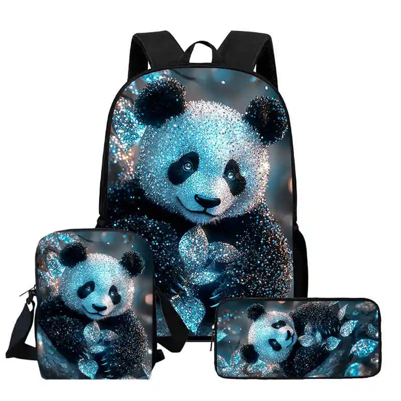 

Детский школьный рюкзак с изображением панды и сумками на ремне, сумки-карандаши для детского сада, легкие школьные сумки для детского сада