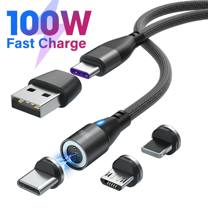 AUFU Magnetic Charging USB Type C Cable PD 100W Super Fast Charge For Samsung Macbook Micro Data Cable PD 27W For iPhone 13 12