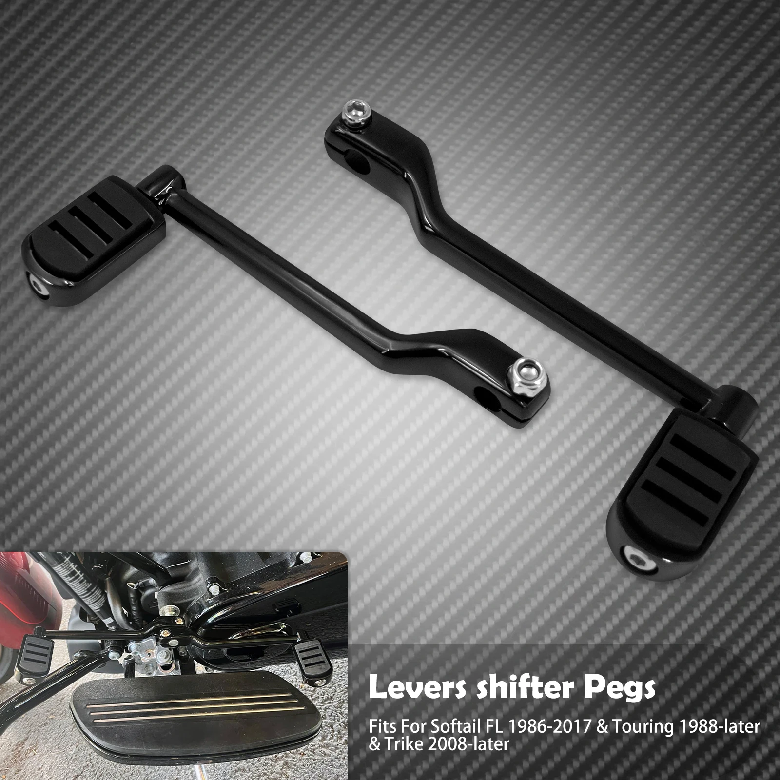 Motorfiets Hak Teen Versnellingspook Pedaal Voor Achter Hendel Met Shifter Pinnen Voor Harley Touring Softail FL Trike Road King Glide FLH - afbeelding 1