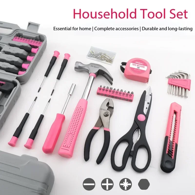 62-Piece Multifunctional Household Hand Tool Set with Hammer and Tape Measure description 2