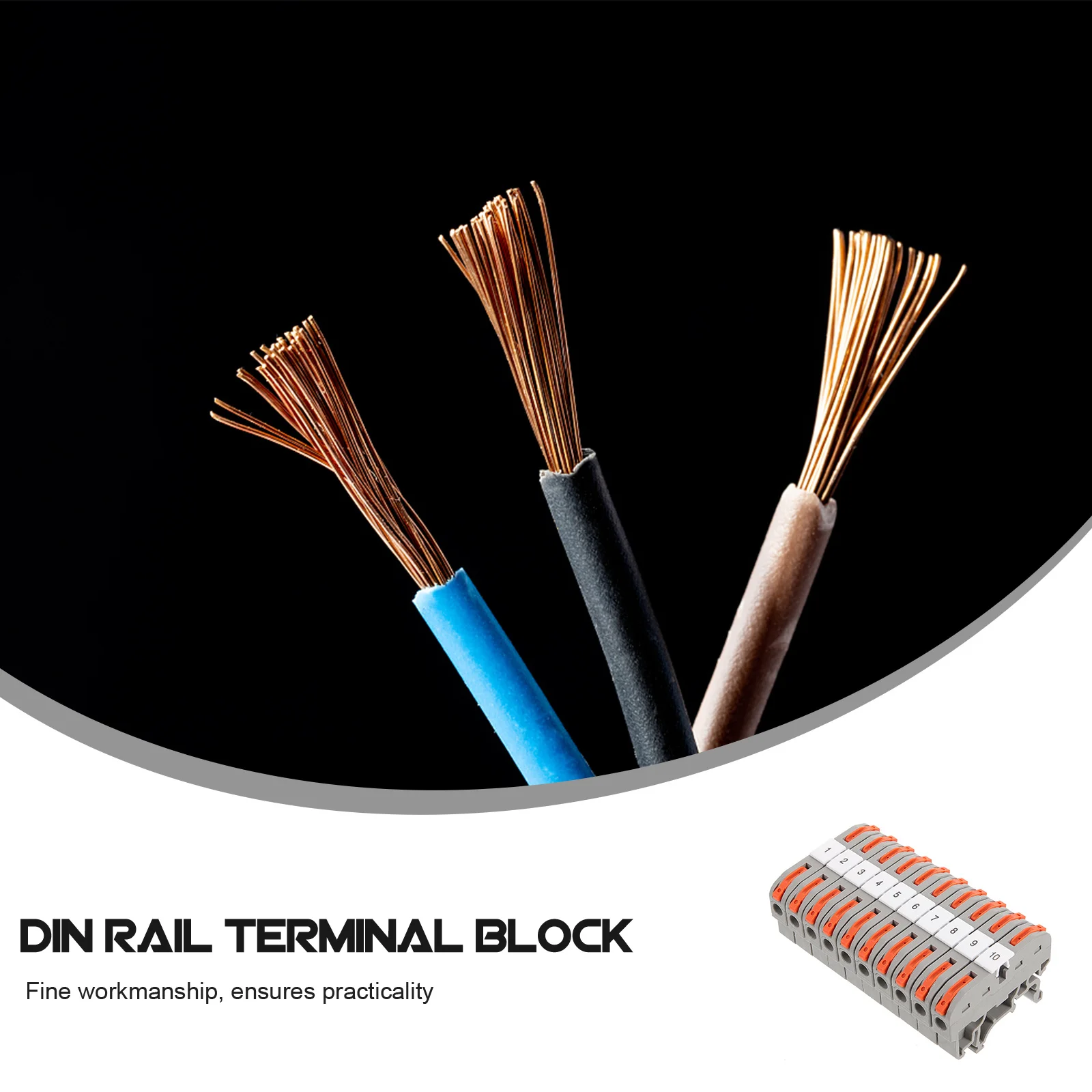 

10 set Terminal Block Electrical Connector Quick Connect Din Rail Wire Connector Block Lever Splice Splitter High Grade Brass