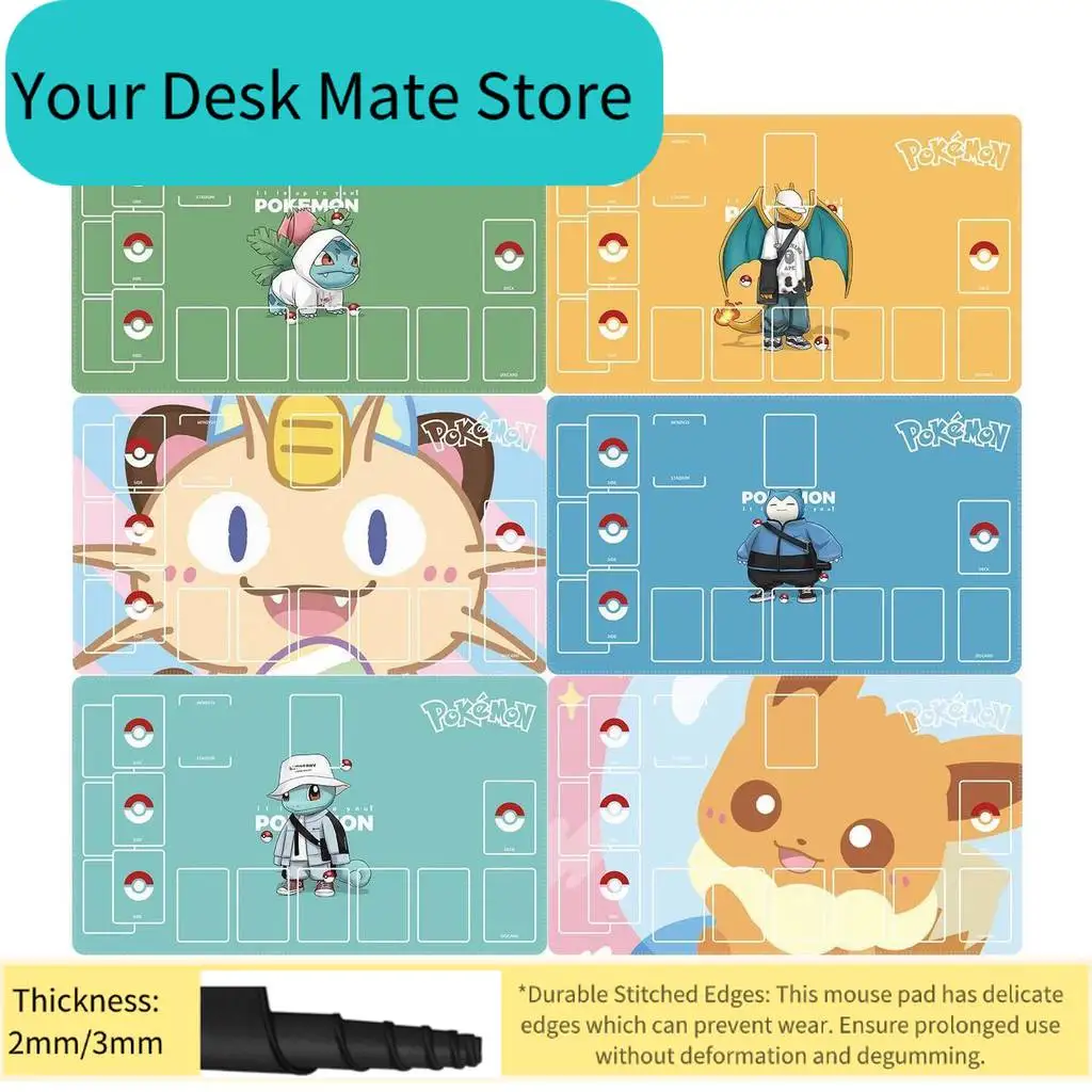 

Игровой коврик для карточных битв PTCG: Чаризард, Мью, Джигглипоп. Коврик для одиночной игры в PTCG. Игрушки.