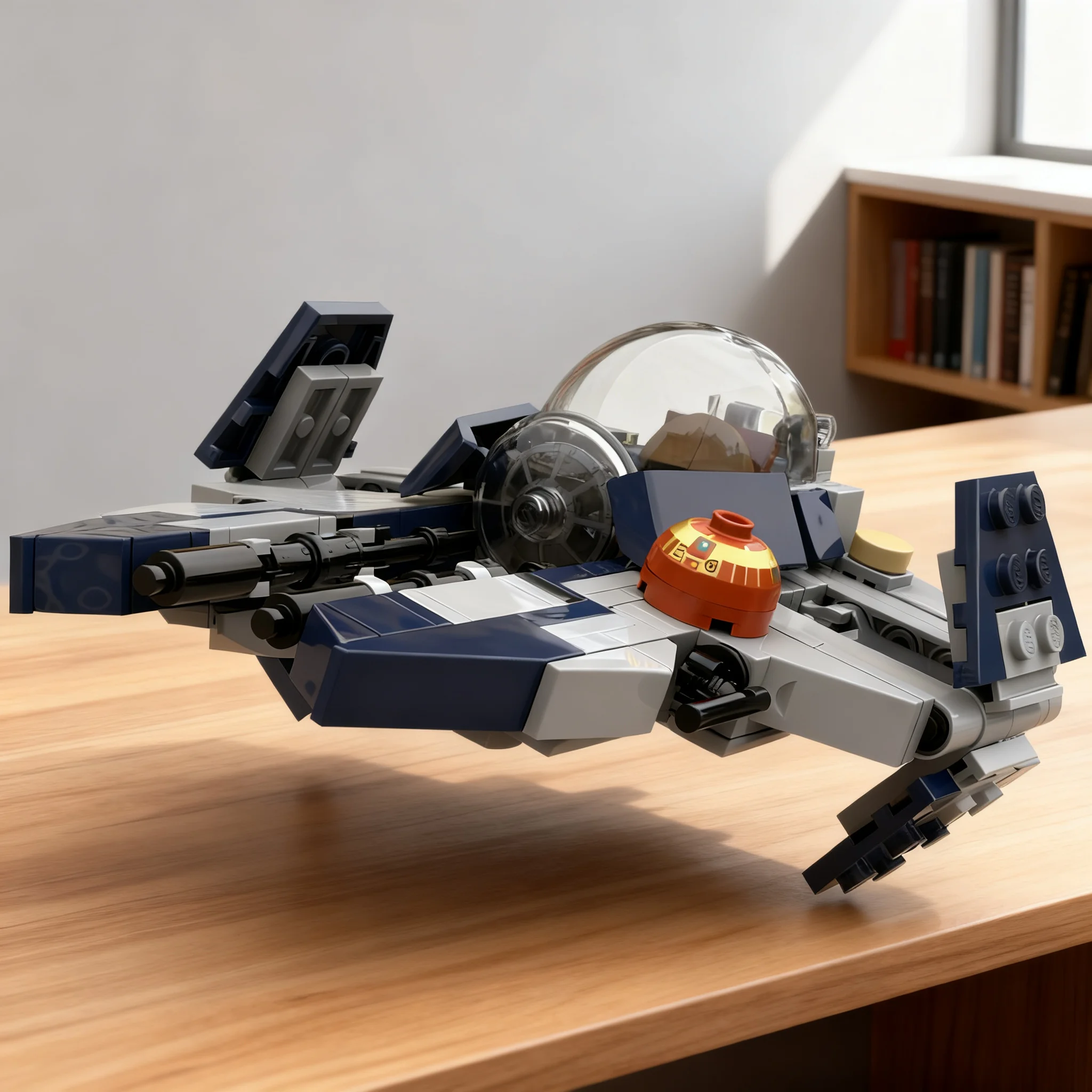 218pcs MOC Star Battle Obi-Wan's Blue Eta-2 Interceptor Model Christmas Gift Home Decor And Creative Set Desk