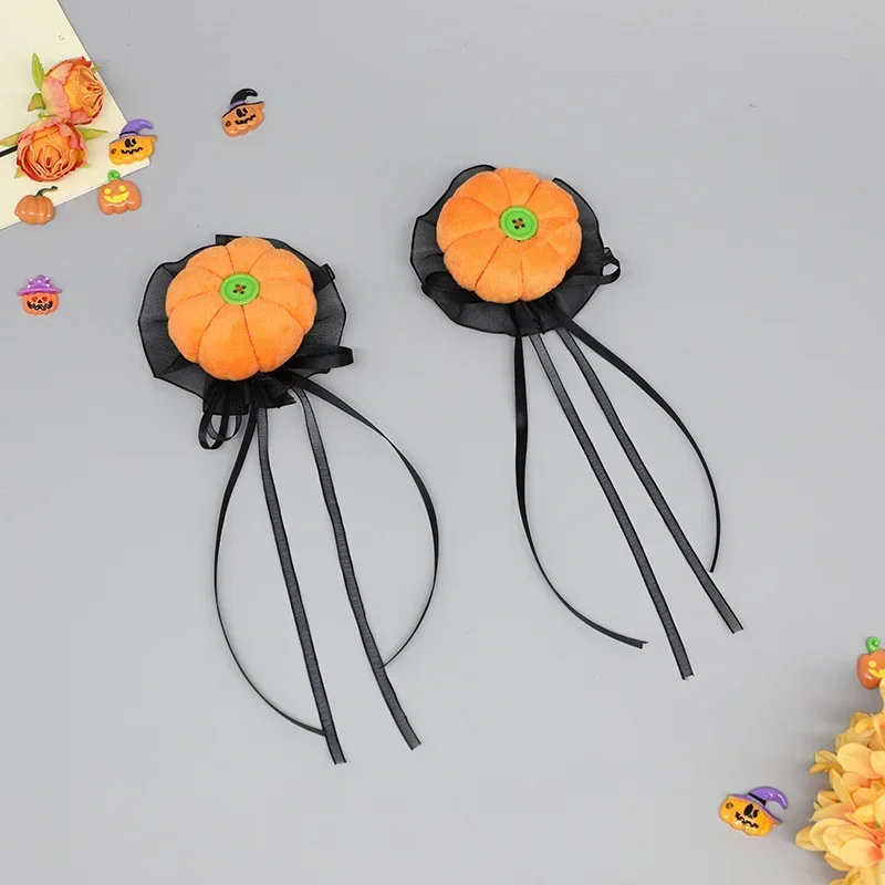 Nuova zucca di Halloween carino Lolita Cosplay fermagli per capelli donna copricapo per adulti arancione viola un paio di copricapo oggetti di scena per feste di carnevale