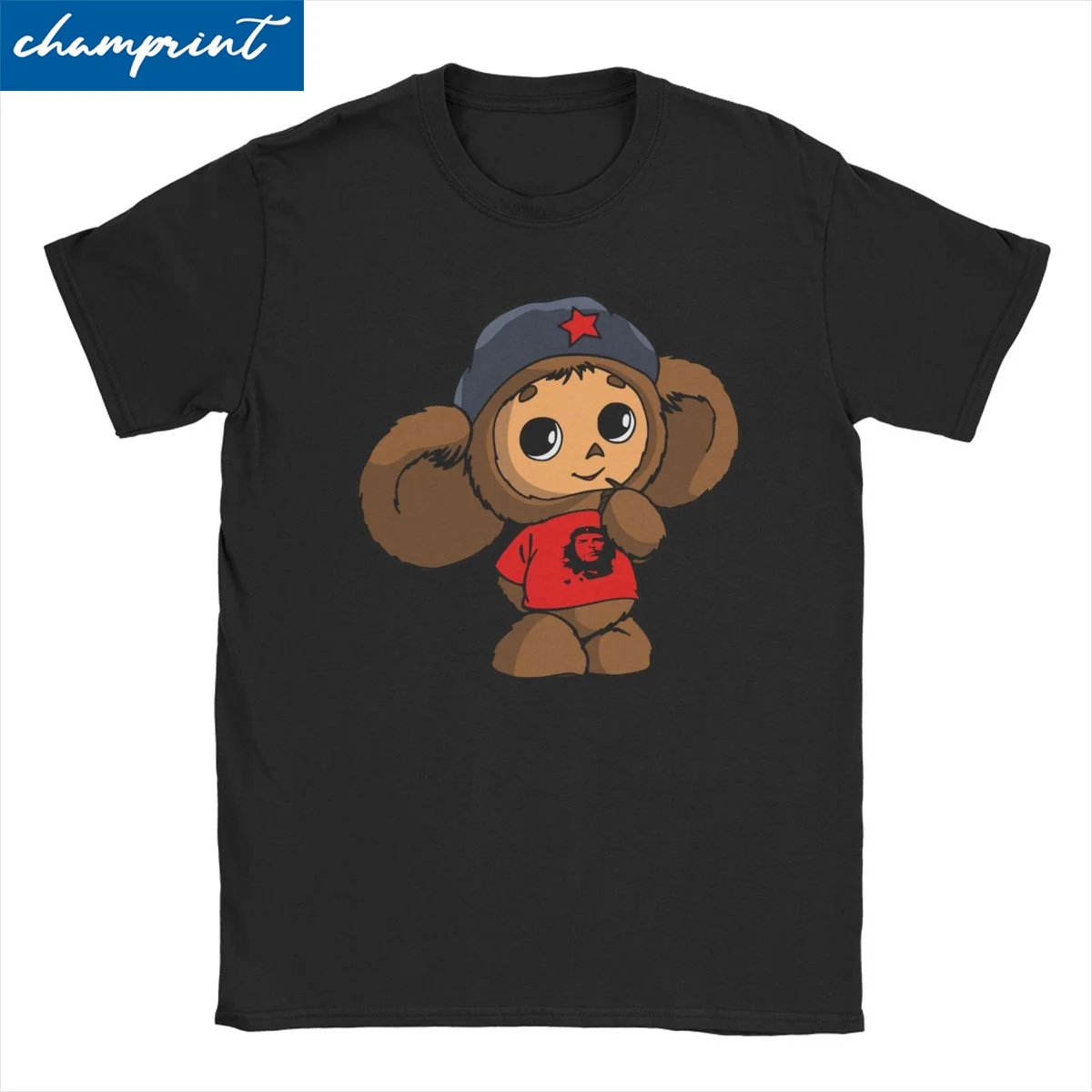 Funny Cheburashka Crocodile Russian Cartoon T-Shirts for Men Women Crew Neck Cotton T Shirt Short Sleeve Tees Summer Clothes