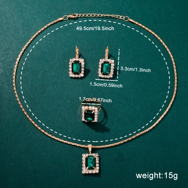 Kegllect, 5 шт., женские часы с квадратным циферблатом, роскошные кварцевые часы со стразами, аналоговые наручные часы и комплект ювелирных изделий, подарок для мамы