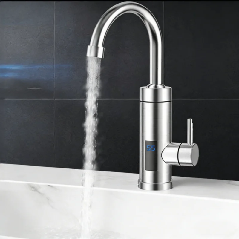 

Stainless Steel Instant Hot Water Faucet - 3-Second Rapid Heating Tap with Adjustable Temperature for Kitchen & Bathroom