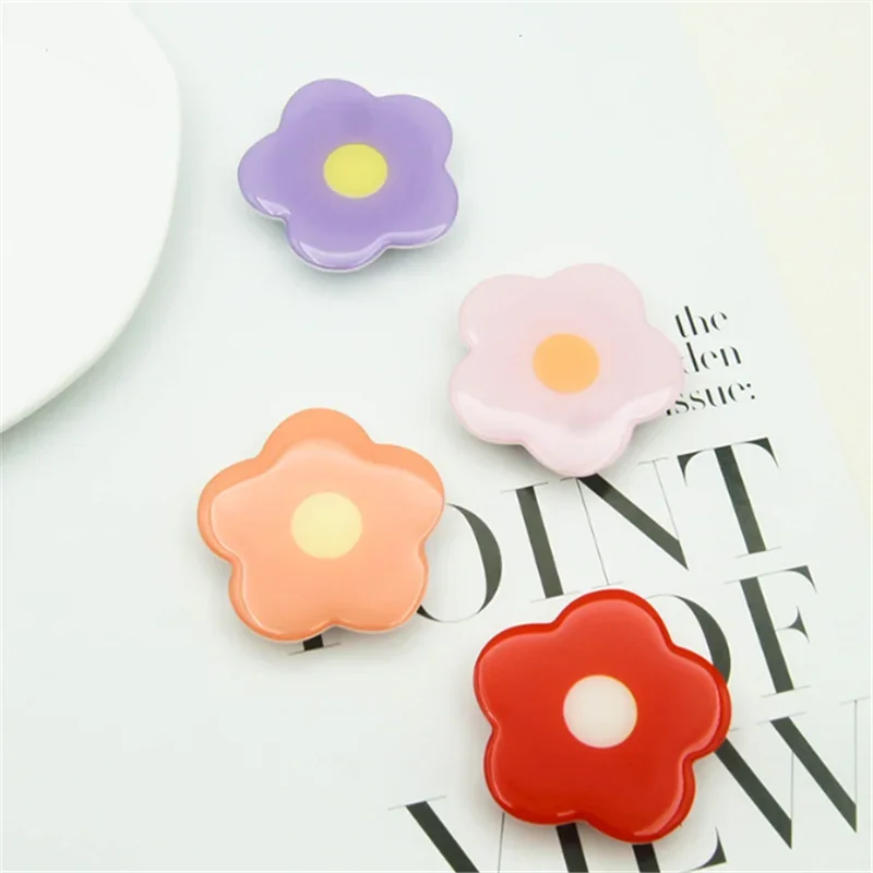 حامل هاتف محمول قابل للتوسيع متعدد الألوان على شكل زهرة، حامل كوري قابل للطي، مقبس توك، ملحقات دعامة البنصر