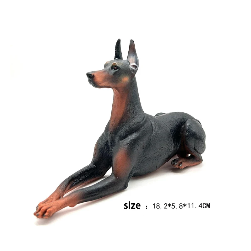 Simulation Doberman Greyhound Figure Collectible Toys Dog Animal