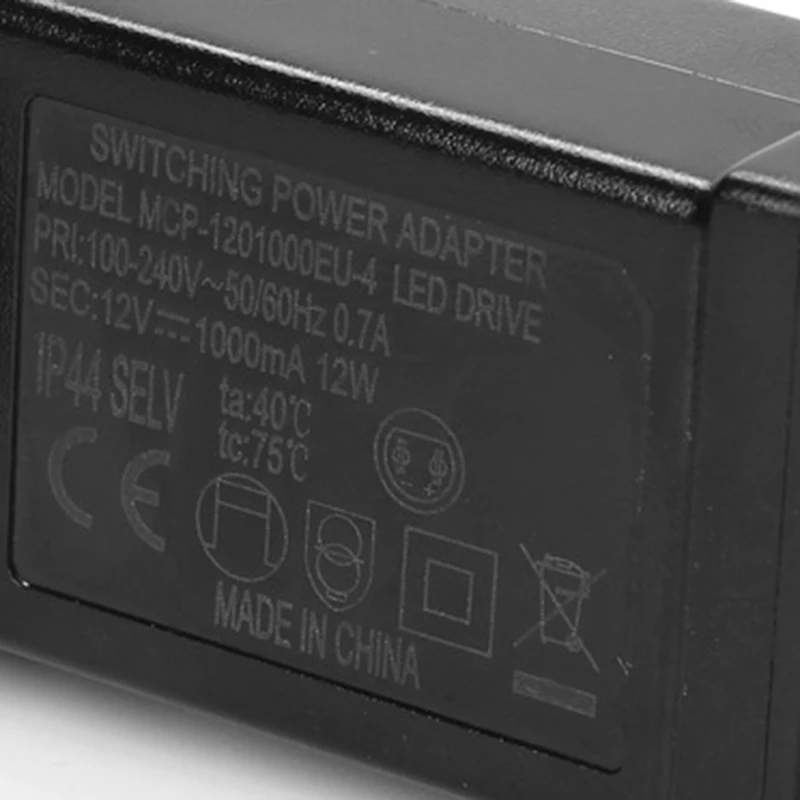 Impermeável LED Driver Power Adapter, sempre brilhante, piscando Drive, 12V, 12W, IP44