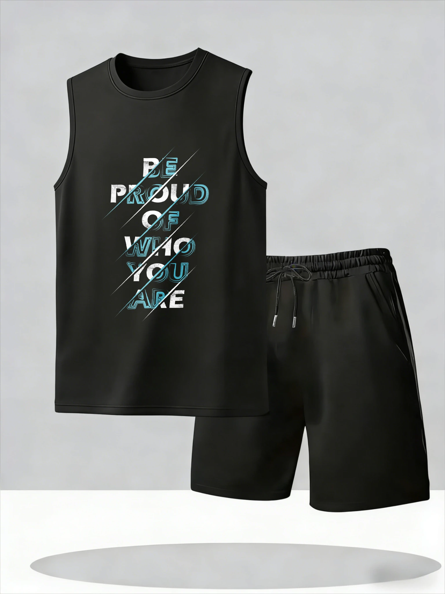 

Men's Tank Top Sets 2026 Summer Thin Quick Dry Breathable outfits two piece beach crewneck sports oversize sweat suit seaside