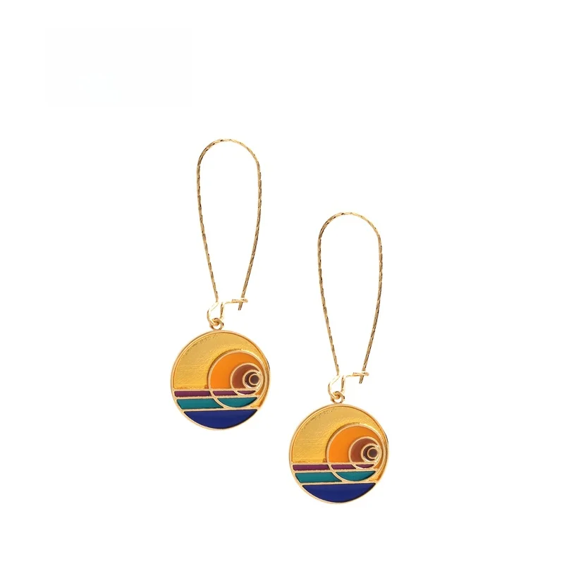 Sumni 18K Gold Plated Fashion Earrings Women Abstract Artistic Design  out Summer   out New Fashion Jewelry