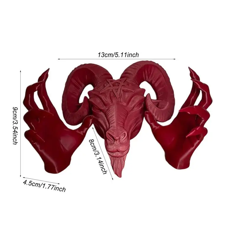 Figurine for Baphomet Statue Resin Baphomet Head and Hands Sculpture for Wall Gothic Satanic Goat Ornament for Living Room