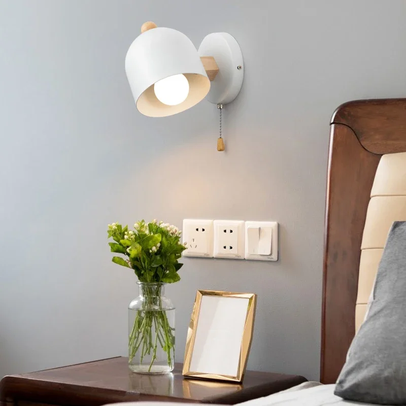 TechHPNordic Macaron Wall Lights Sconces For Bedroom Bedside Wall Lamp Mirror Light Home Decor Modern