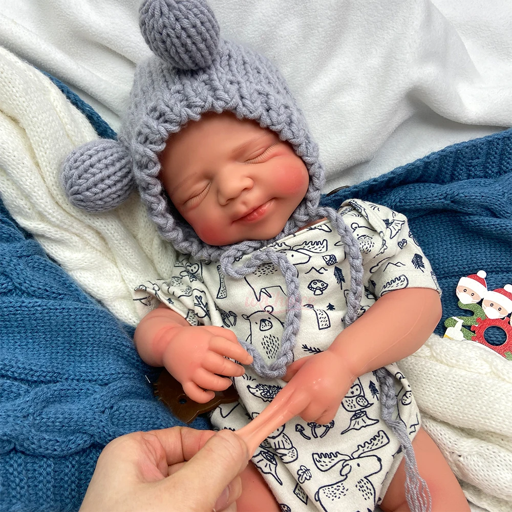 20Inch Handmade Soft Touch Silicone Reborn Baby Boy/Girl Can Use Pacifiers Exquisite Texture Details Doll for Gift Giving