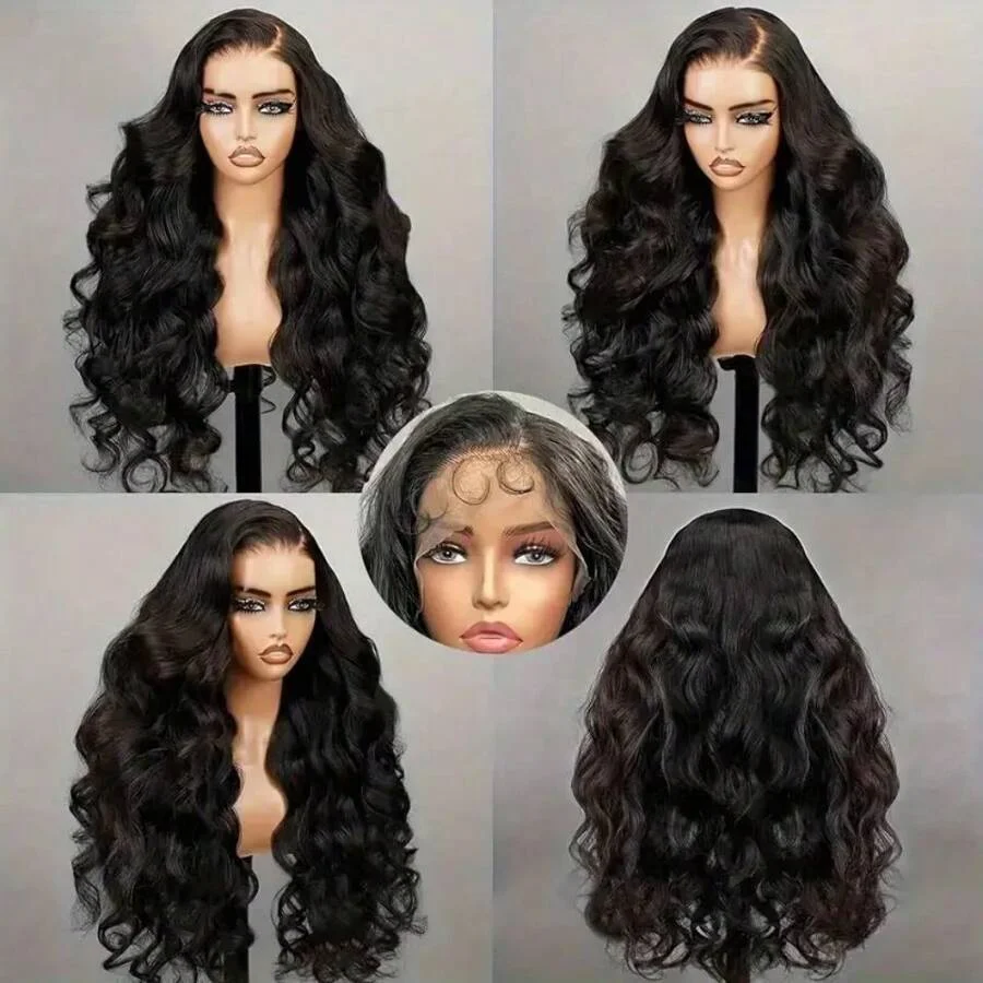 200%250% Density Natural Body Wave Texture, Breathable Lace Base With Body Wave 13x4 HD Lace Frontal Human Hair Wig - Pre-Plucked Unprocessed Virgin Hair 13x4 13x6 5x5 HD Lace Frontal & Pre-Plucked Hairline For Seamless Blend, Comfortable & Durable Wig