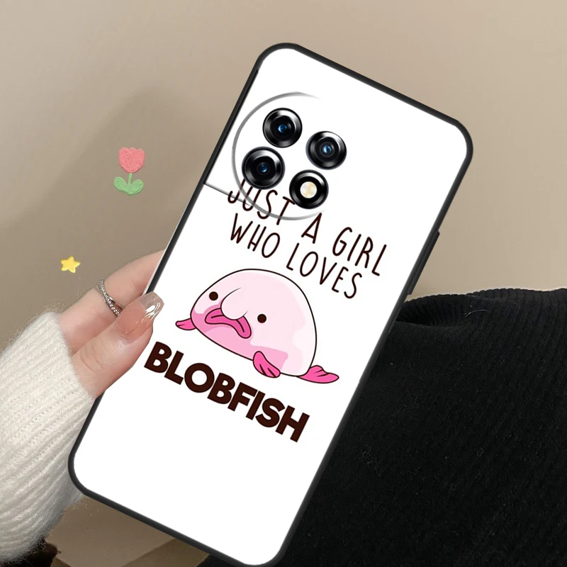 Cartoon Blobfish Case For OnePlus 11 8 9 10 Pro 8T 9RT 10R 10T Cover OnePlus Nord CE 2 3 Lite 2T N10 N20 N30